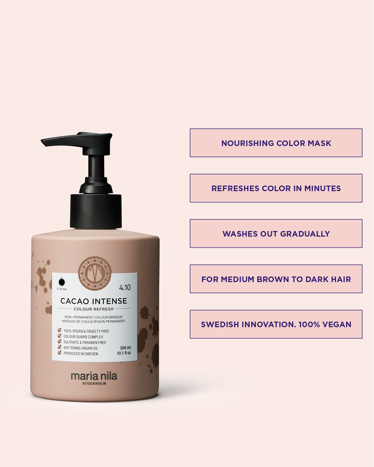 Colour Refresh Cacao Intense is a color hair mask that enhances the color in medium brown to dark hair