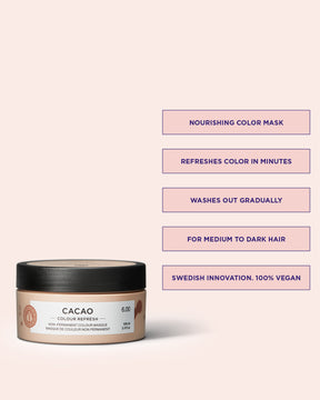 Colour Refresh Cacao is a color hair mask that enhances the color in medium to dark hair